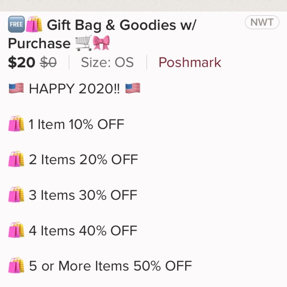 🆓🛍 Gift Bag & Goodies w/ Purchase 🛒🎀